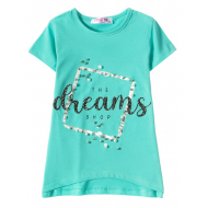 12-59204-6 "Dreams" Футболка для девочки, 5-9 лет, ментол 12-59204-6 "Dreams" Футболка для девочки, 5-9 лет, ментол