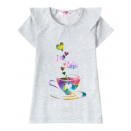 12-59207-6 "Coffee" Футболка для девочки, 5-9 лет, меланж 12-59207-6 "Coffee" Футболка для девочки, 5-9 лет, меланж