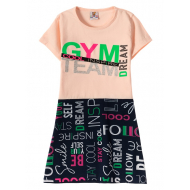 12-3793-1 "Gym team" Платье для девочки, 3-7 лет, коралл 12-3793-1 "Gym team" Платье для девочки, 3-7 лет, коралл
