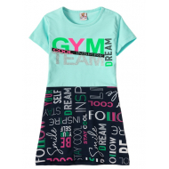 12-3793-2 "Gym team" Платье для девочки, 3-7 лет, ментол 12-3793-2 "Gym team" Платье для девочки, 3-7 лет, ментол