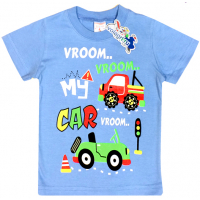 15-140152 "Vroom.." Футболка для мальчика, 1-4 года, голубой 15-140152 "Vroom.." Футболка для мальчика, 1-4 года, голубой