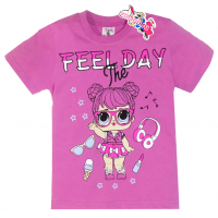 15-140243 "LOL Feel" Футболка для девочки, 1-4 года, сиреневый 15-140243 "LOL Feel" Футболка для девочки, 1-4 года, сиреневый