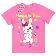 15-140257 "Happy Day" Футболка для девочки, 1-4 года, розовый 15-140257 "Happy Day" Футболка для девочки, 1-4 года, розовый