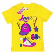 15-140259 "Love 80s" Футболка для девочки, 1-4 года, желтый 15-140259 "Love 80s" Футболка для девочки, 1-4 года, желтый