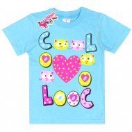 15-140260 "Cool" Футболка для девочки, 1-4 года, бирюзовый 15-140260 "Cool" Футболка для девочки, 1-4 года, бирюзовый