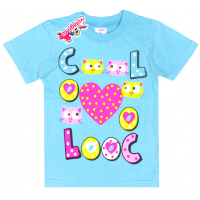 15-140260 "Cool" Футболка для девочки, 1-4 года, бирюзовый 15-140260 "Cool" Футболка для девочки, 1-4 года, бирюзовый