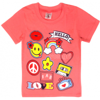 15-480237 "Hello" Футболка для девочки, 4-8 лет, лососевый 15-480237 "Hello" Футболка для девочки, 4-8 лет, лососевый