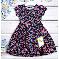 21-37804 "Flower" Платье для девочки, 3-7 лет, черный 21-37804 "Flower" Платье для девочки, 3-7 лет, черный