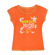 50-02024 "Super Cute" футболка для девочек,128 оранжевый 50-02024 "Super Cute" футболка для девочек,128 оранжевый