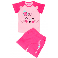 11-253208 "I Love My Cat" комплект с шортами, 2-5 лет, малиновый 11-253208 "I Love My Cat" комплект с шортами, 2-5 лет, малиновый
