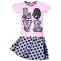 11-585258 "LOVE" комплект с юбкой для девочек, 5-8 лет, светло-розовый 11-585258 "LOVE" комплект с юбкой для девочек, 5-8 лет, светло-розовый