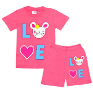 15-142212 "Love" комплект для девочек, 1-4 года, фуксия 15-142212 "Love" комплект для девочек, 1-4 года, фуксия