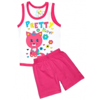 1432-3 "Pretty Kitty" комплект майка+шорты, 1-4 года 1432-3 "Pretty Kitty" комплект майка+шорты, 1-4 года