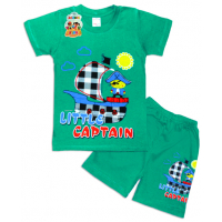 10-142131 "LITTLE CAPTAIN" Комплект футболка-шорты, 1-4 года, травяной 10-142131 "LITTLE CAPTAIN" Комплект футболка-шорты, 1-4 года, травяной