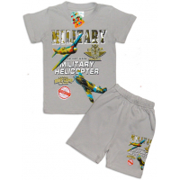 10-142132 "MILITARY Комплект футболка-шорты, 1-4 года, серый 10-142132 "MILITARY Комплект футболка-шорты, 1-4 года, серый