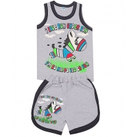 11-143124 "I love run" комплект майка+шорты, 1-4 года, меланж 11-143124 "I love run" комплект майка+шорты, 1-4 года, меланж