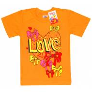 15-260202 "LOVE" футболка для девочек, 2-6 лет, морковный 15-260202 "LOVE" футболка для девочек, 2-6 лет, морковный