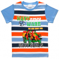 15-69190 "NAVY WARE" Футболка в полоску, 6-9 лет, голубой 15-69190 "NAVY WARE" Футболка в полоску, 6-9 лет, голубой