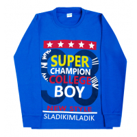 11-581101 "Super boy" джемпер, интерлок, 5-8 лет, синий 11-581101 "Super boy" джемпер, интерлок, 5-8 лет, синий