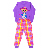 11-588214 "Style" Комплект домашний для девочек, 5-8 лет, сиреневый\клетка 11-588214 "Style" Комплект домашний для девочек, 5-8 лет, сиреневый\клетка