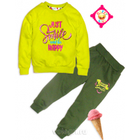 10-148221 "SMILE" Костюм для девочки, 1-4 года, салатовый\олива 10-148221 "SMILE" Костюм для девочки, 1-4 года, салатовый\олива