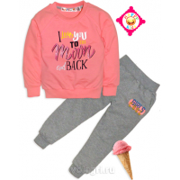 10-148223 "GIRLS COOL" Костюм для девочки, 1-4 года, лососевый\серый 10-148223 "GIRLS COOL" Костюм для девочки, 1-4 года, лососевый\серый