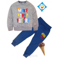 10-148125 "COOL BOY" Костюм для мальчика, 1-4 года, серый меланж\синий 10-148125 "COOL BOY" Костюм для мальчика, 1-4 года, серый меланж\синий