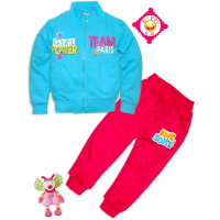 10-378203 "GIRL POWER" Костюм для девочки, 3-7 лет, бирюза\вишневый 10-378203 "GIRL POWER" Костюм для девочки, 3-7 лет, бирюза\вишневый