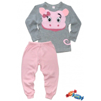 11-148240 "SWEET PIG" Пижама, 1-4 года, серый\розовый 11-148240 "SWEET PIG" Пижама, 1-4 года, серый\розовый