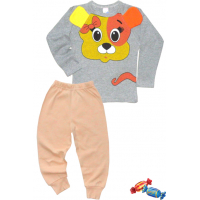 11-148242 "SWEET DOG" Пижама, 1-4 года, серый\персик 11-148242 "SWEET DOG" Пижама, 1-4 года, серый\персик