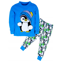 11-258135 "Penguin" Пижама, интерлок, 2-5 лет, синий 11-258135 "Penguin" Пижама, интерлок, 2-5 лет, синий