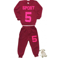 11-258266 "SPORT" Костюм для девочки, 2-5 лет, винный 11-258266 "SPORT" Костюм для девочки, 2-5 лет, винный