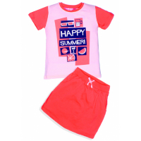 11-373231 "HAPPY SAMMER" костюм с юбкой, 3-7 лет, коралл 11-373231 "HAPPY SAMMER" костюм с юбкой, 3-7 лет, коралл