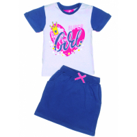 11-373232 "SUPER GIRL" костюм с юбкой, 3-7 лет, синий 11-373232 "SUPER GIRL" костюм с юбкой, 3-7 лет, синий