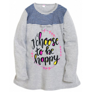 11-812833 "Be happy" Сорочка для девочки, 8-12 лет, серый 11-812833 "Be happy" Сорочка для девочки, 8-12 лет, серый