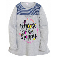 11-812833 "Be happy" Сорочка для девочки, 8-12 лет, серый 11-812833 "Be happy" Сорочка для девочки, 8-12 лет, серый