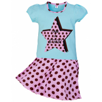 11-585263 "STAR" комплект с юбкой для девочек, 5-8 лет, бирюза 11-585263 "STAR" комплект с юбкой для девочек, 5-8 лет, бирюза