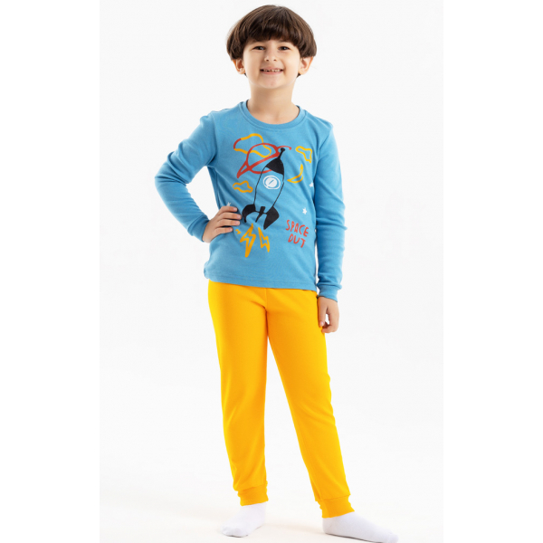 11-58793-2 Пижама для мальчика, 5-8 лет, серо-голубой
