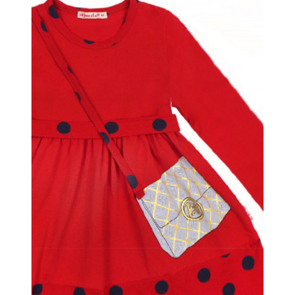 20-12751 Платье для девочки из фуллайкры, 2-6 лет, красный