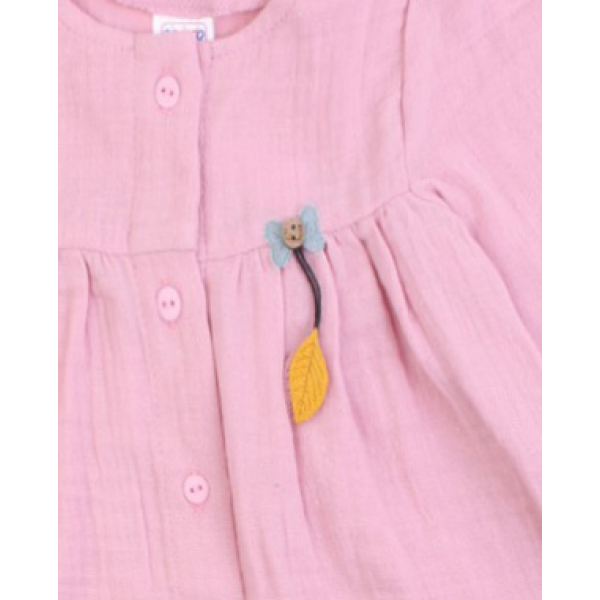 20-1314-1 Платье для малышки из муслина, 68-80, розовый