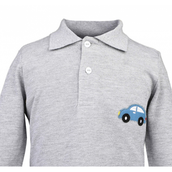 20-3521 Рубашка-поло для мальчика, пике, 2-6 лет, т-голубой
