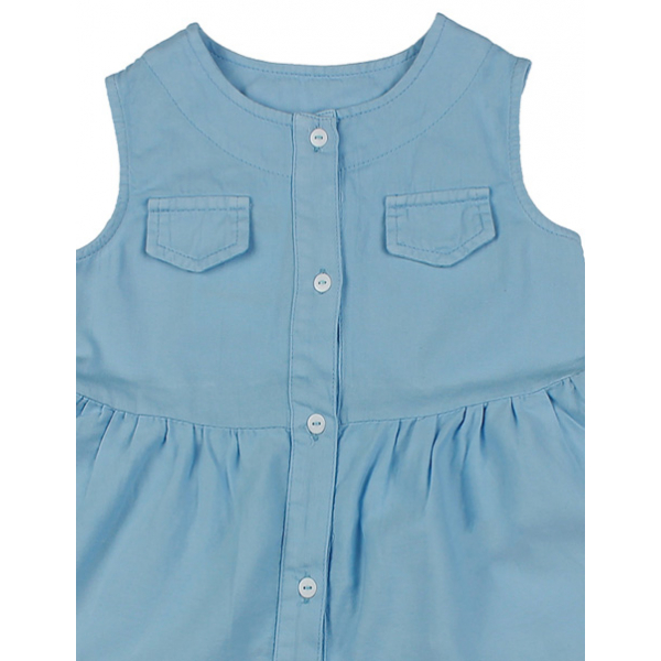 20-8901 Платье для девочки из сатина, 5-8 лет, т-синий