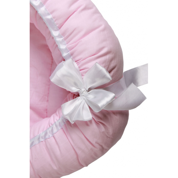 45-5693 Гнездышко - кокон для новорожденных с мягкой подушкой, розовый