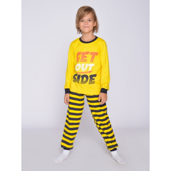 20-149214 Пижама для мальчика, 7-11 лет, желтый