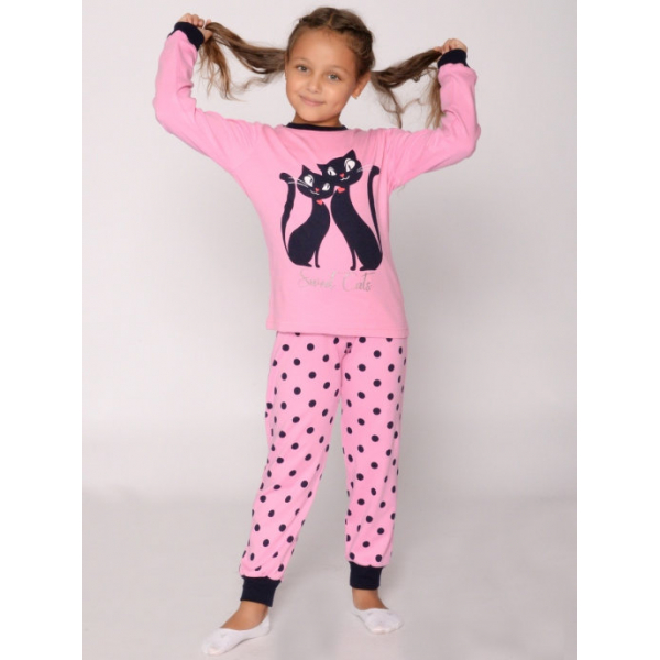20-149223 Пижама для девочки, 7-11 лет, розовый