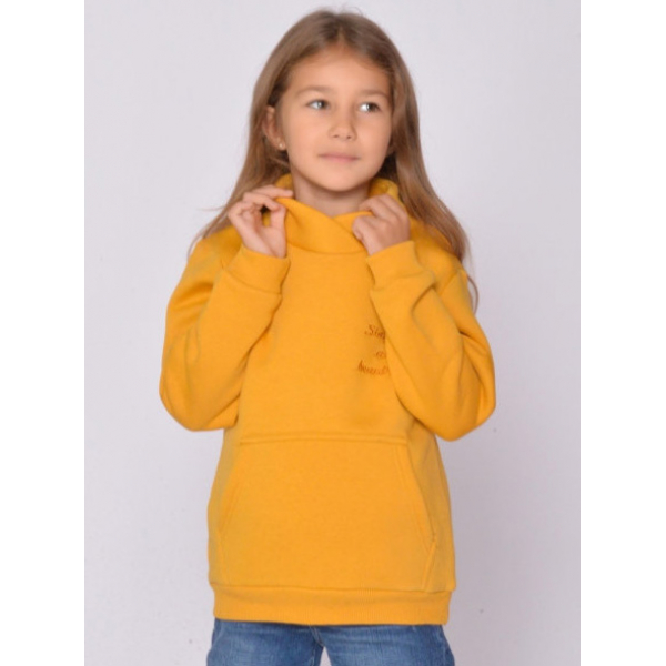 20-1261-2 Толстовка утепленная для девочки, 3-7 лет, горчичный