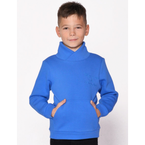20-1261-8 Толстовка утепленная для мальчика, 3-7 лет, голубой