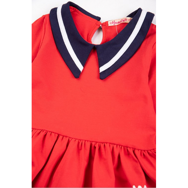 20-1502-4 Платье для девочки, 3-7 лет, красный