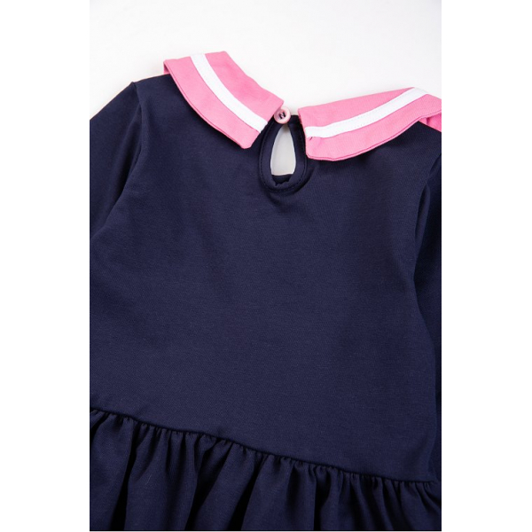 20-1502-2 Платье для девочки, 3-7 лет, т-синий