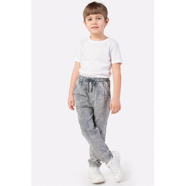 20-15518B Брюки для мальчика с "джинсовым" эффектом, 7-11 лет, серый